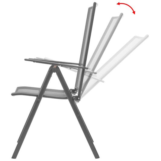vidaXL Stackable Garden Chairs 2 pcs Steel Grey