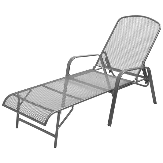 vidaXL Sunlounger | Anthracite | E-coated, powder-coated steel | Adjustable