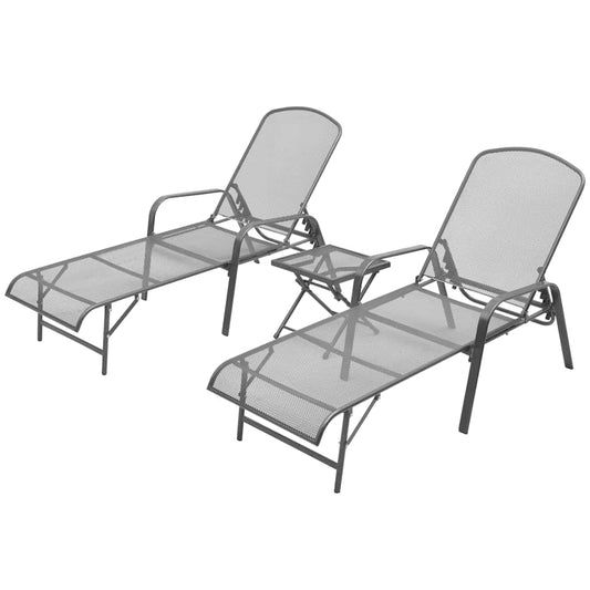 vidaXL Sunlounger | Anthracite | E-coated, powder-coated steel | Large