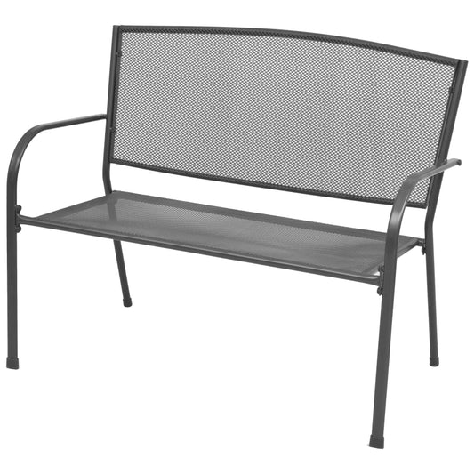 vidaXL Garden Bench | Anthracite | E-coated powder-coated steel | Medium
