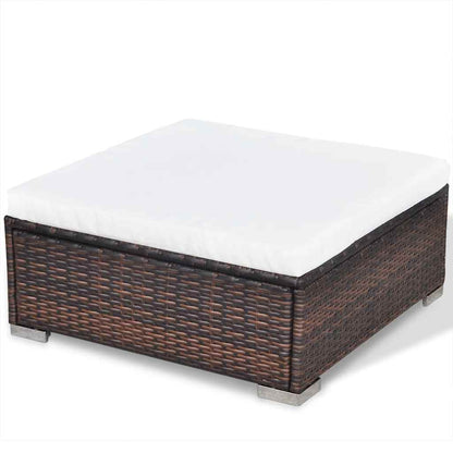 42739 vidaXL 5 Piece Garden Lounge Set with Cushions Poly Rattan Brown