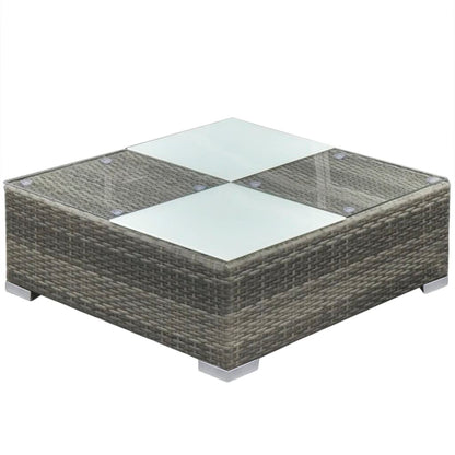 vidaXL Patio Furniture | Grey | PE rattan, powder-coated steel, glass, polyester