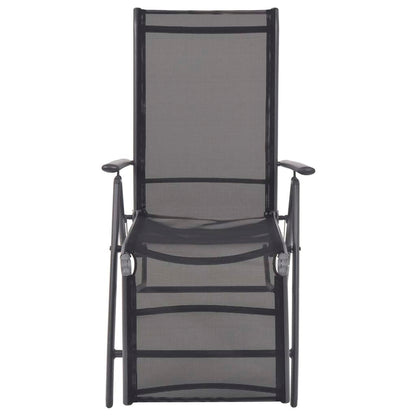 vidaXL Sunlounger | Black | Aluminium | Medium | Adjustable Armrests