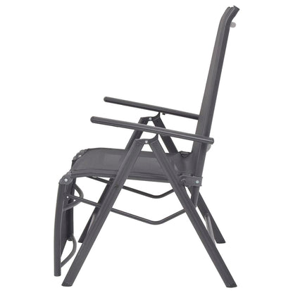 vidaXL Sunlounger | Black | Aluminium | Medium | Adjustable Armrests