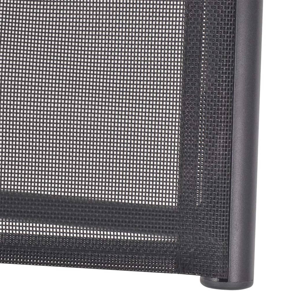 vidaXL Sunlounger | Black | Aluminium | Medium | Adjustable Armrests