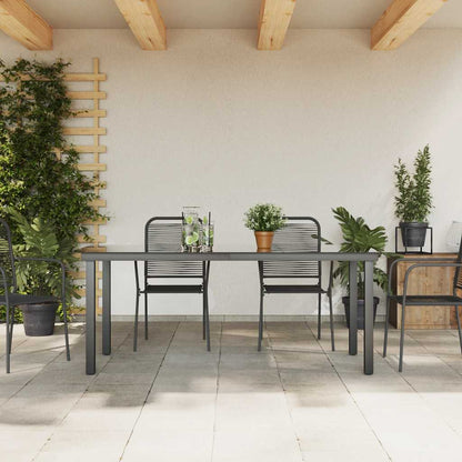 vidaXL Garden Dining Table | Black | Aluminium and Glass | 190 x 90 cm | Durable
