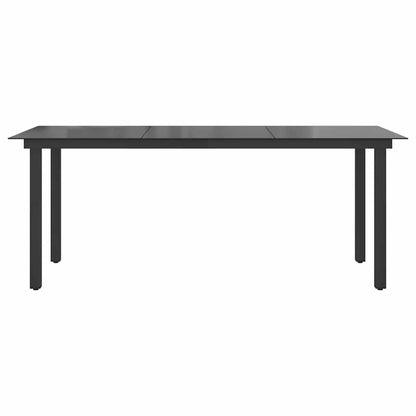 vidaXL Garden Dining Table | Black | Aluminium and Glass | 190 x 90 cm | Durable