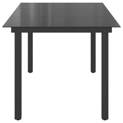 vidaXL Garden Dining Table | Black | Aluminium and Glass | 190 x 90 cm | Durable