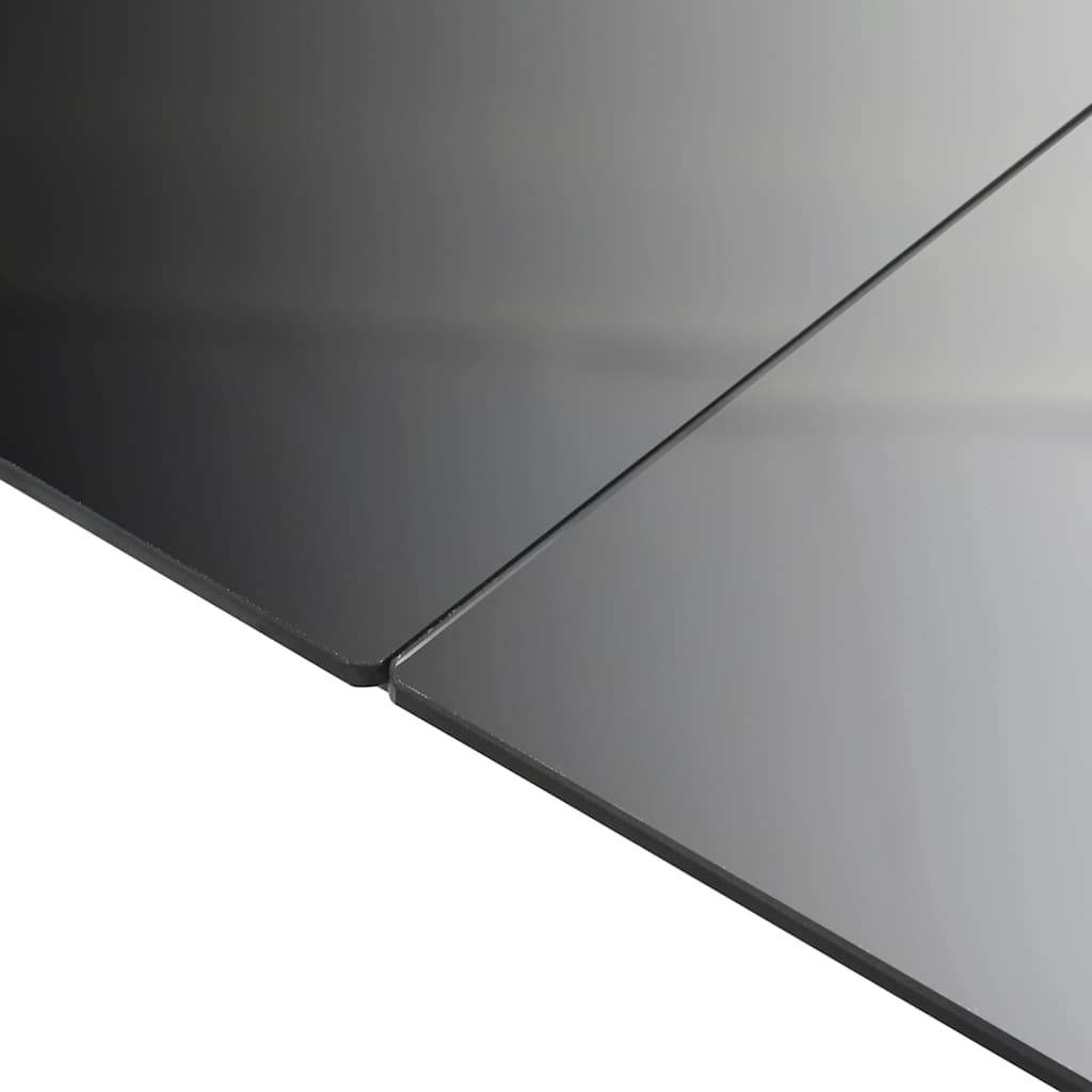vidaXL Garden Dining Table | Black | Aluminium and Glass | 190 x 90 cm | Durable