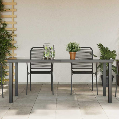 vidaXL Garden Dining Table | Black | Aluminium and Glass | 190 x 90 cm | Durable
