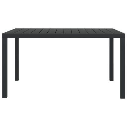 vidaXL Garden Table Black 150x90x74 cm Aluminium and WPC