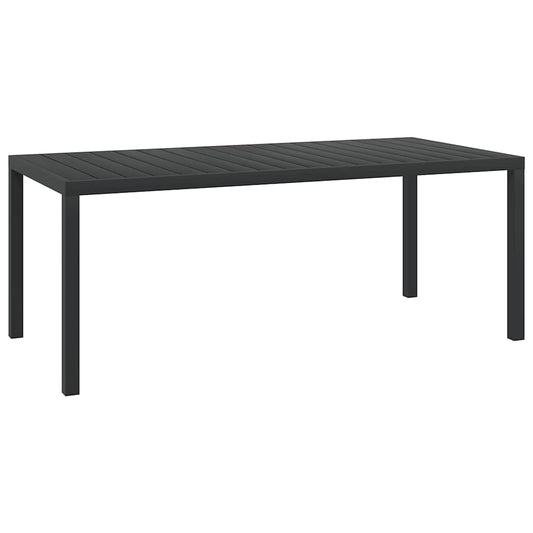 42792 vidaXL Garden Table Black 185x90x74 cm Aluminium and WPC