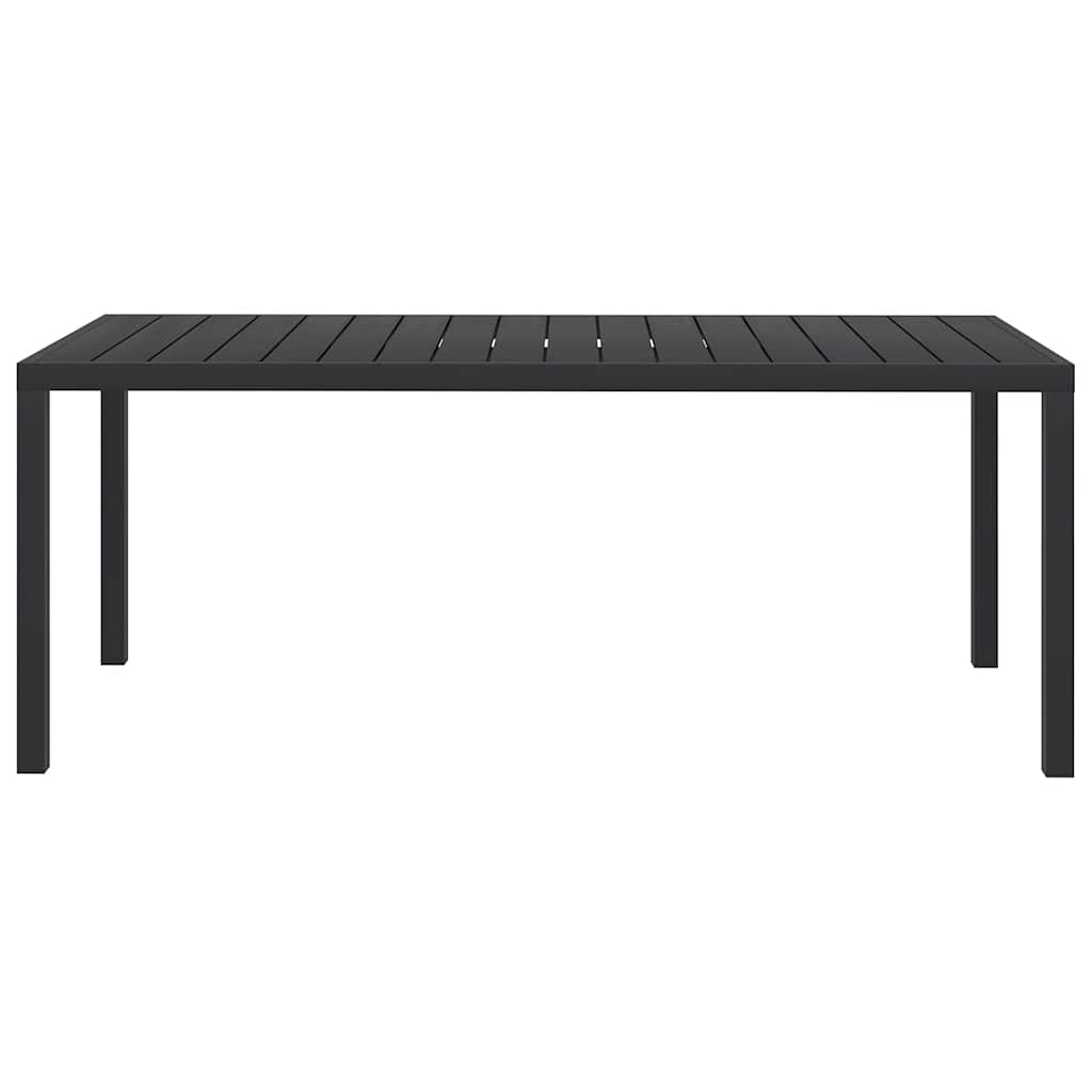 vidaXL Garden Table Black 185x90x74 cm Aluminium and WPC