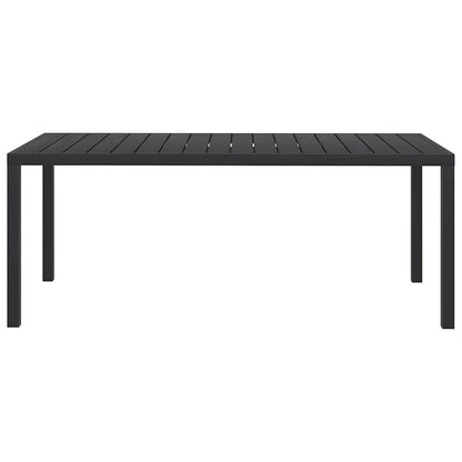 vidaXL Garden Table Black 185x90x74 cm Aluminium and WPC