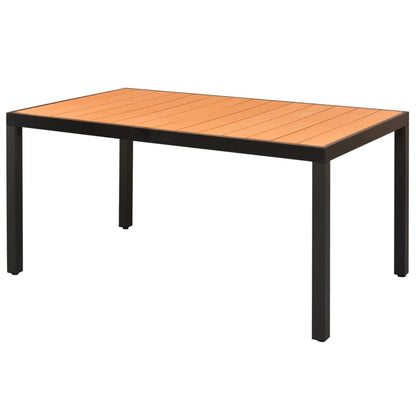 42794 vidaXL Garden Table Brown 150x90x74 cm Aluminium and WPC