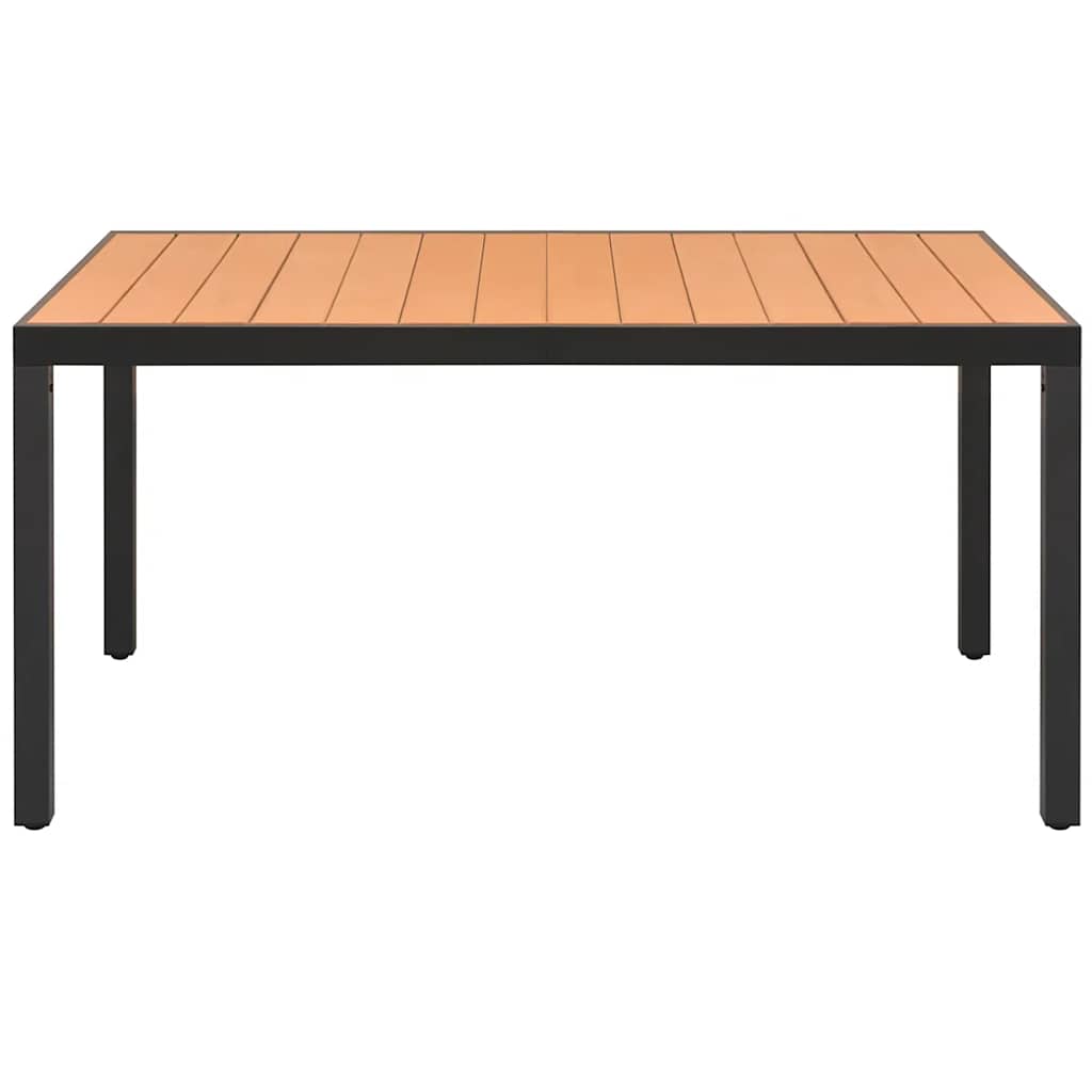 42794 vidaXL Garden Table Brown 150x90x74 cm Aluminium and WPC