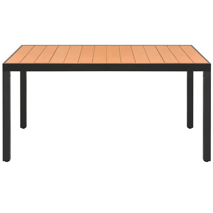 42794 vidaXL Garden Table Brown 150x90x74 cm Aluminium and WPC