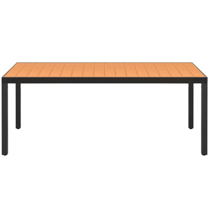 vidaXL Garden Table Brown 185x90x74 cm Aluminium and WPC