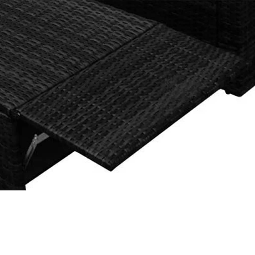 vidaXL Patio Furniture | Black | PE Rattan, Powder-Coated Steel, 100% Polyester