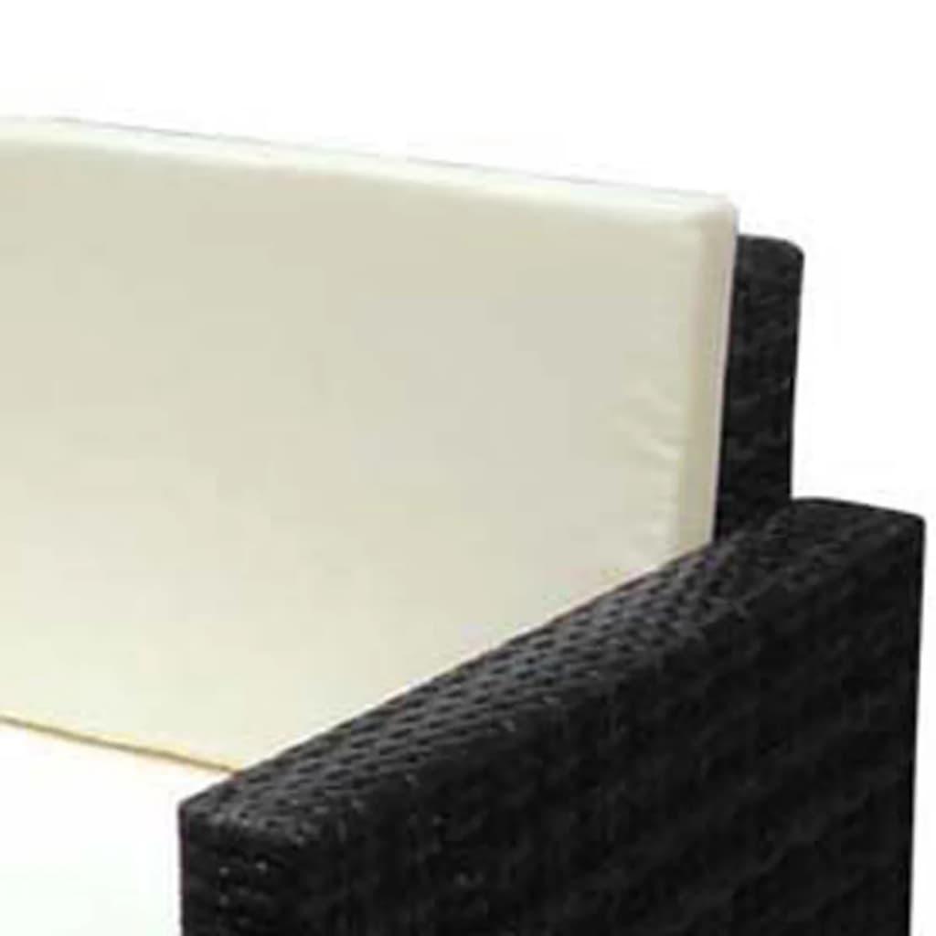 vidaXL Patio Furniture | Black | PE Rattan, Powder-Coated Steel, 100% Polyester