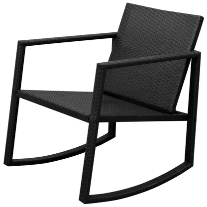 vidaXL Patio Furniture | Black | Powder-coated steel, PE rattan, Glass | Medium