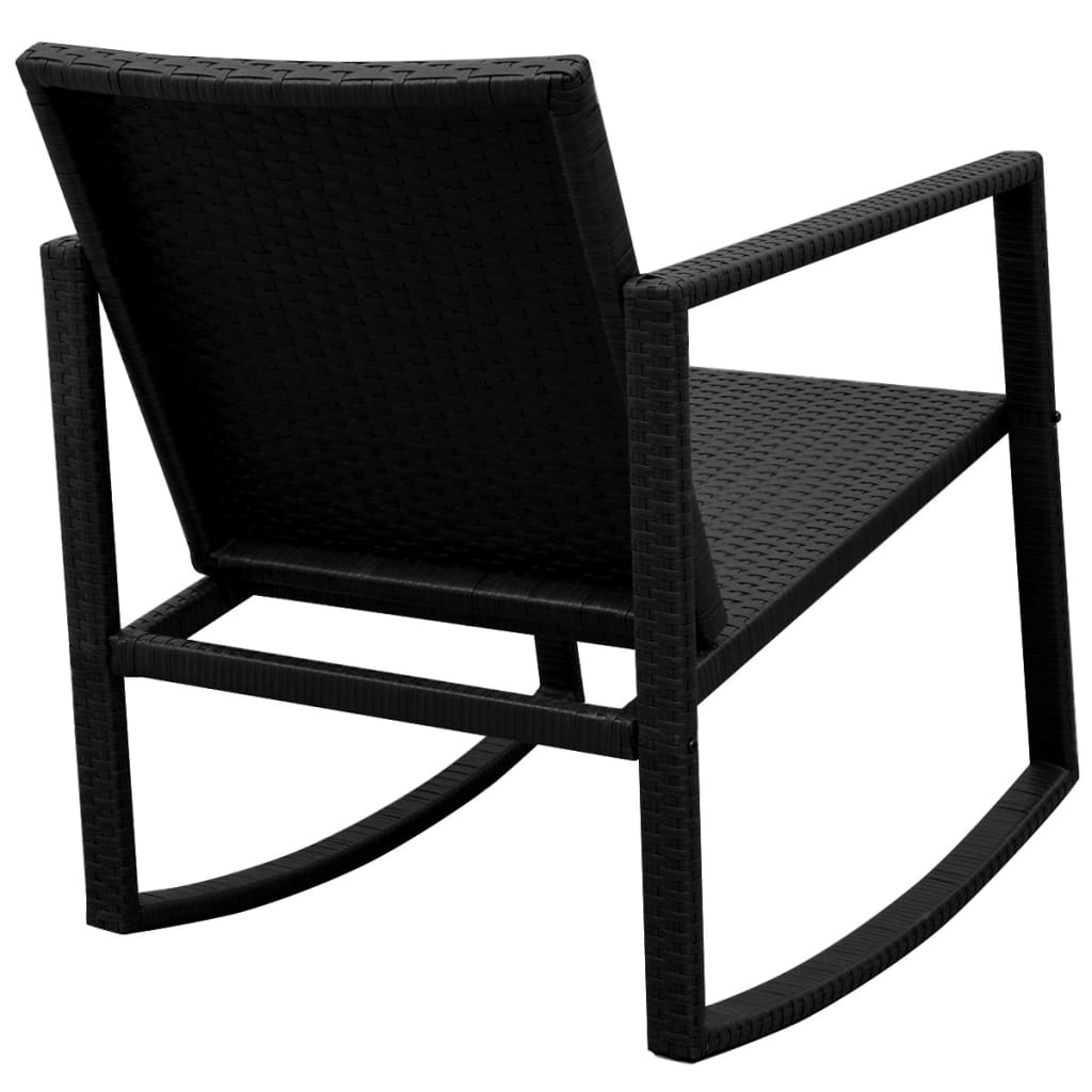 vidaXL Patio Furniture | Black | Powder-coated steel, PE rattan, Glass | Medium