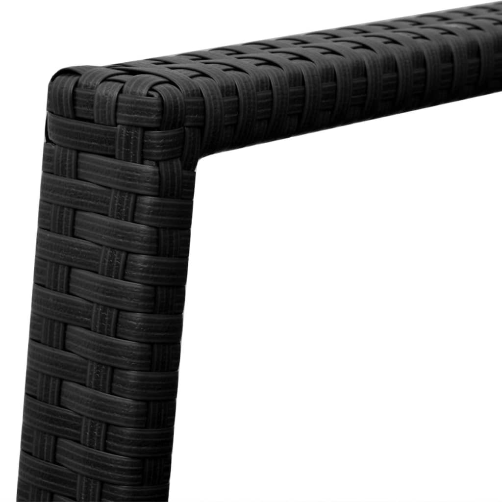 vidaXL Patio Furniture | Black | Powder-coated steel, PE rattan, Glass | Medium