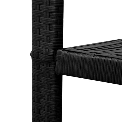 vidaXL Patio Furniture | Black | Powder-coated steel, PE rattan, Glass | Medium