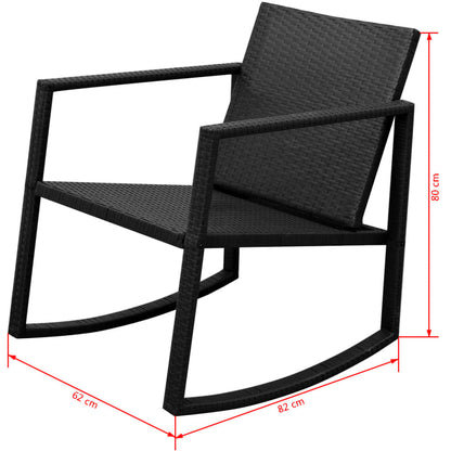 vidaXL Patio Furniture | Black | Powder-coated steel, PE rattan, Glass | Medium