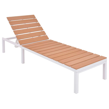 vidaXL Sunlounger | White and brown | Aluminium and WPC | Standard