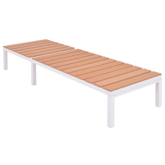 vidaXL Sunlounger | White and brown | Aluminium and WPC | Standard