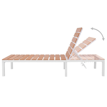 vidaXL Sunlounger | White and brown | Aluminium and WPC | Standard
