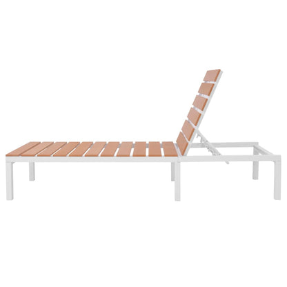 vidaXL Sunlounger | White and brown | Aluminium and WPC | Standard