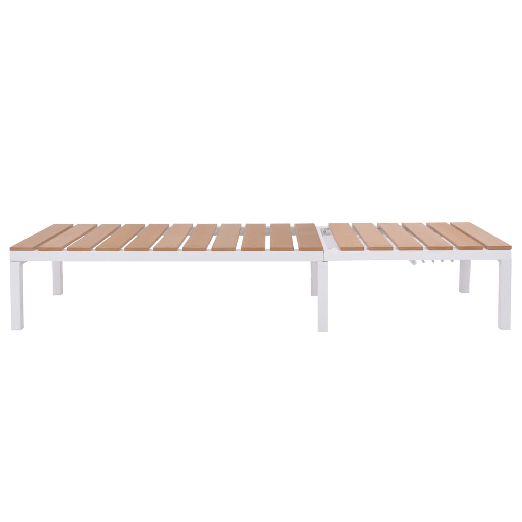 vidaXL Sunlounger | White and brown | Aluminium and WPC | Standard