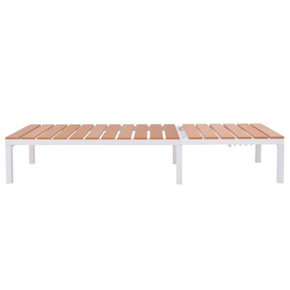 vidaXL Sunlounger | White and brown | Aluminium and WPC | Standard