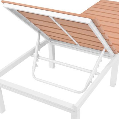 vidaXL Sunlounger | White and brown | Aluminium and WPC | Standard