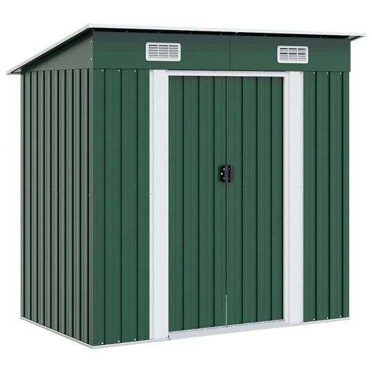42908 vidaXL Garden Shed Green Metal