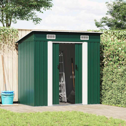 42908 vidaXL Garden Shed Green Metal