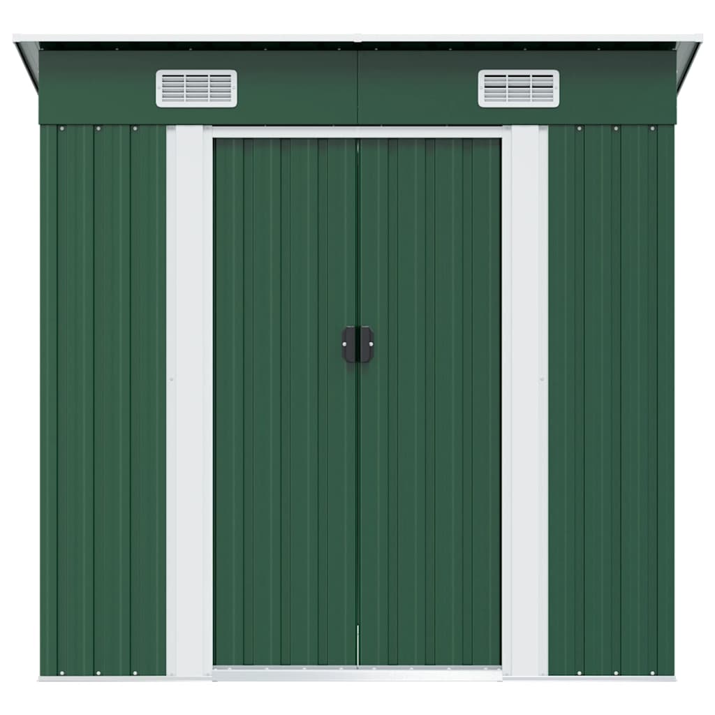 vidaXL Garden Shed Green Metal