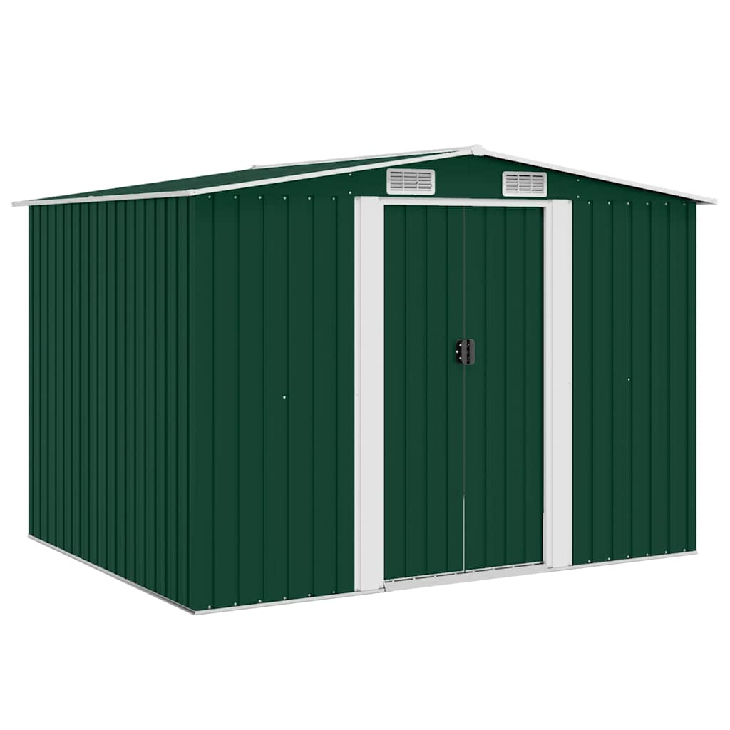 vidaXL Garden Storage Shed Green Metal 257x205x178 cm