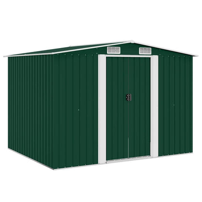 vidaXL Garden Storage Shed Green Metal 257x205x178 cm