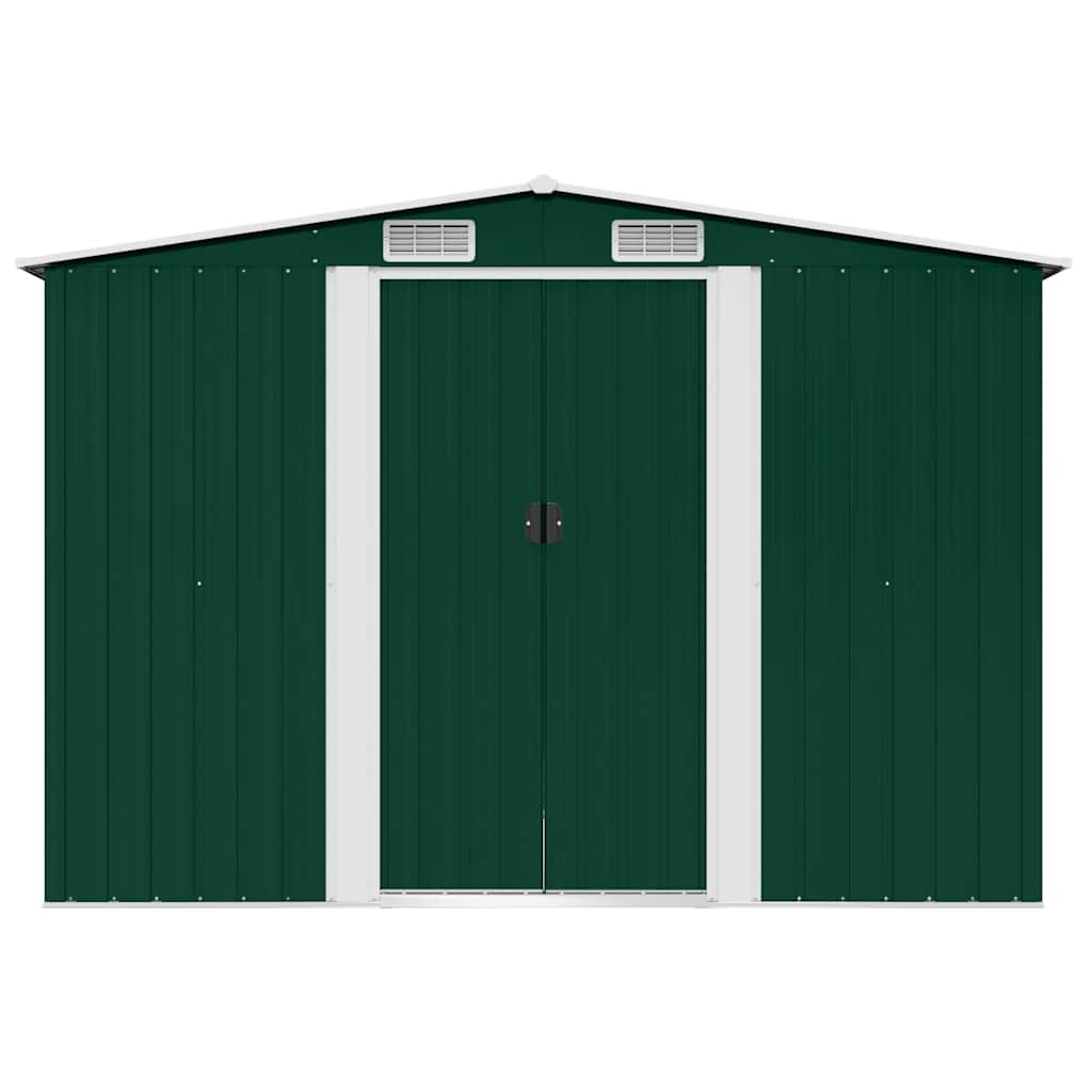 vidaXL Garden Storage Shed Green Metal 257x205x178 cm