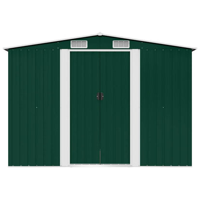 vidaXL Garden Storage Shed Green Metal 257x205x178 cm