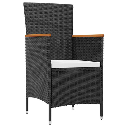 42913 vidaXL 7 Piece Outdoor Dining Set with Cushions Poly Rattan