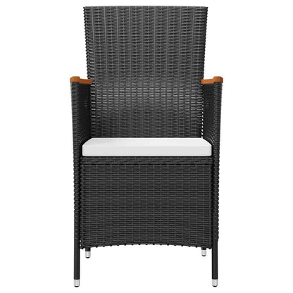 42913 vidaXL 7 Piece Outdoor Dining Set with Cushions Poly Rattan