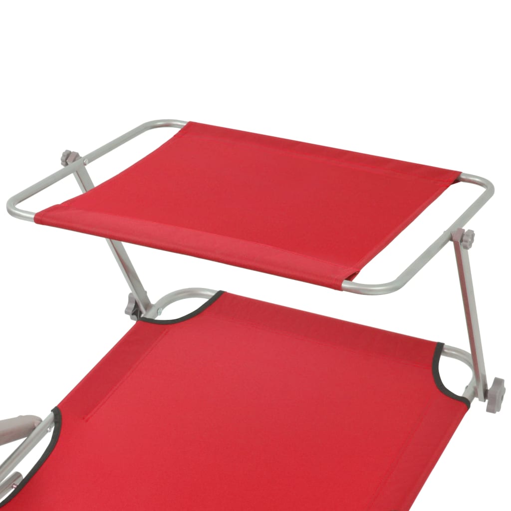 vidaXL Sunlounger | Red | Powder-coated steel, Polyester fabric | One Size