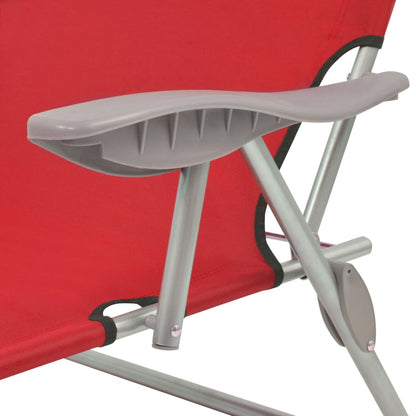 vidaXL Sunlounger | Red | Powder-coated steel, Polyester fabric | One Size