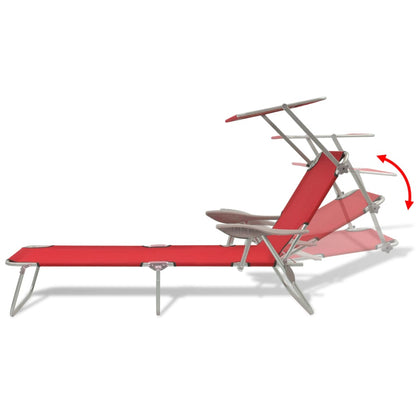 vidaXL Sunlounger | Red | Powder-coated steel, Polyester fabric | One Size