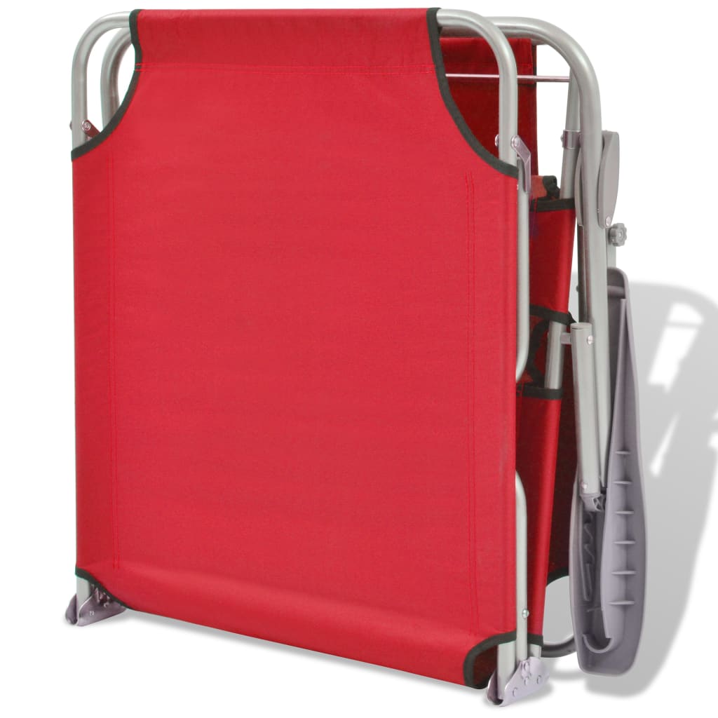 vidaXL Sunlounger | Red | Powder-coated steel, Polyester fabric | One Size