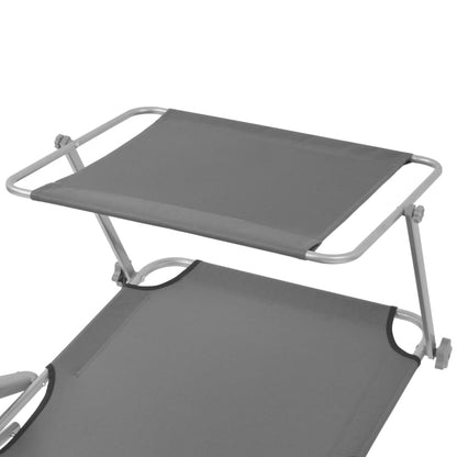 vidaXL Sunlounger | Steel Grey | Powder-coated steel frame, Polyester fabric